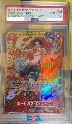 PSA 10 Portgas D. Ace OP02-013 SR SP Alt Art Two Legends OP-08 ONE PIECE Card JP - Image 1