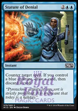 Statute of Denial 4x FOIL MTG M15 Core Set Common MINT blue - Image 1