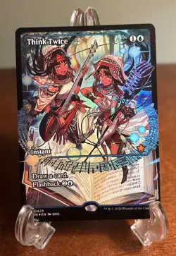 MTG Think Twice Foil Showcase Foundations FDN NM-Mint Magic The Gathering - Image 1