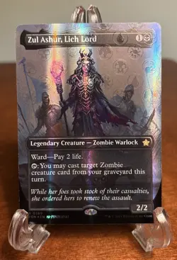 MTG Zul Ashur, Lich Lord (Borderless) (Mana Foil) Foundations (R) (Foil) NM #389 - Image 1