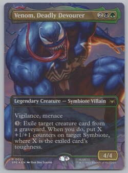 MTG - FOIL Venom, Deadly Devourer (Borderless) - Spider-Man (SPE) -e512 - Image 1