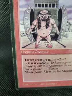 Error Giant Strength Legends LP English Red MTG Magic the Gathering 1994 Bleed - Image 3