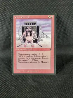 Error Giant Strength Legends LP English Red MTG Magic the Gathering 1994 Bleed - Image 4