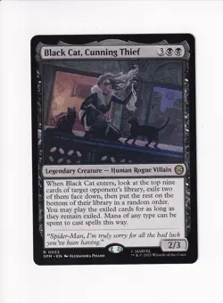 MAGIC THE GATHERING MTG MARVEL'S SPIDER-MAN BLACK CAT, CUNNING THIEF - Image 1