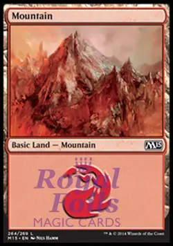 Mountain #264 2x FOIL MTG M15 Core Set Basic Land MINT red - Image 1