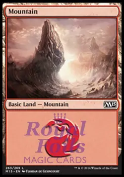 Mountain #263 4x FOIL MTG M15 Core Set Basic Land MINT red - Image 1