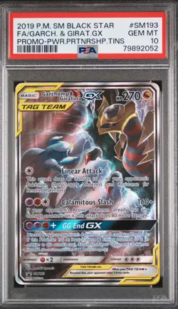 2019 Pokemon Garchomp & Giratina GX SM193 Tag Team Alternate Art Holo PSA 10 - Image 1