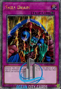 Yugioh Skill Drain RA02-EN077 Quarter Century Secret Rare 1st Ed - Image 1