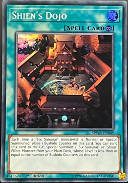 Shien's Dojo Super Rare SPWA-EN049 1st Edition Yugioh TCG Card - Image 1