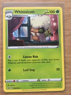 006/202 Whimsicott | Rare Card | Pokemon TCG Sword and Shield (Base Set) S&S - Image 1