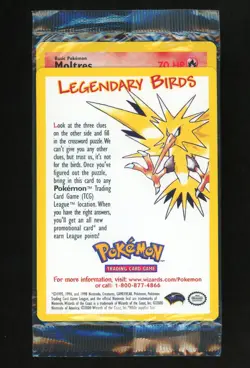 2000 Pokemon MOLTRES Non Holo BLACK STAR PROMO Movie Card #21 Error SEALED PACK - Image 1