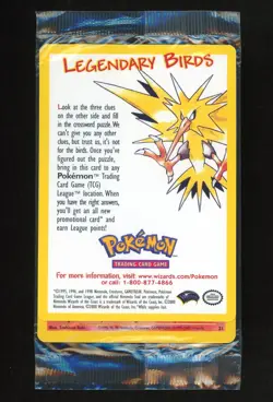 2000 Pokemon MOLTRES Non Holo BLACK STAR PROMO Movie Card #21 Error SEALED PACK - Image 2