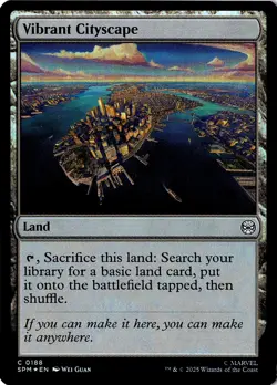 NM - Vibrant Cityscape C ( Foil ) Marvel's Spider-Man 188 - Image 1