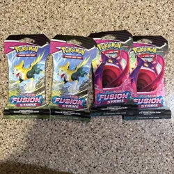 Pokemon TCG Sword & Shield Fusion Strike Sleeved Booster Pack 4-Count 820650809170 - Image 1