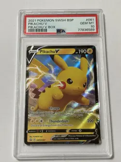 2021 Pokemon SWSH BSP Pikachu V Box #061 GEM MINT PSA 10 - Image 1