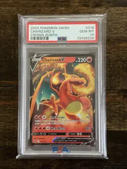 PSA 10 GEM MINT Charizard V 018/159 Pokemon SWSH Crown Zenith Ultra Rare Holo! - Image 1