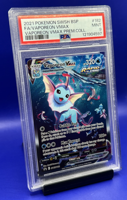 2021 POKEMON SWSH BLACK STAR PROMO #182 FULL ART/VAPOREON VMAX PSA 9 - Image 2