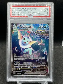 PSA 9 Pokemon Vaporeon VMAX SWSH182 Premium Collection Black Star Promo - Image 1