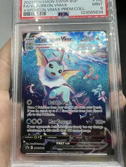 PSA 9 Pokemon Vaporeon VMAX SWSH182 Premium Collection Black Star Promo - Image 2