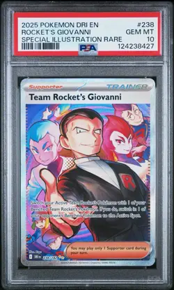 2025 Pokemon Destined Rivals Rockets Giovanni Special Illustration Rare PSA 10 - Image 1
