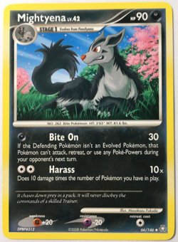 POKEMON MIGHTYENA lv.42 66/146 D&P LEGENDS AWAKENED UNCOMMON NEAR MINT - Image 1