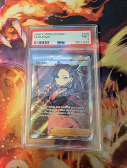 2020 Pokemon Sword & Shield Full Art MARNIE 200/202 PSA 9 - Image 1