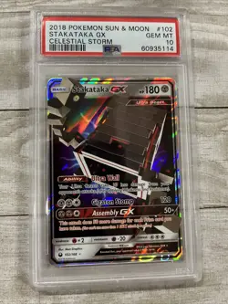 PSA 10 2018 Pokemon Sun & Moon Stakataka GX Celestial Storm #102 - Image 1