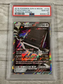 PSA 10 2018 Pokemon Sun & Moon Stakataka GX Celestial Storm #102 - Image 1