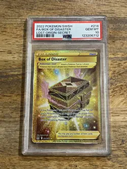 GRADED PSA 10 2022 Pokemon SWSH FA/Box Of Disaster Lost Origin-Secret #214 - Image 1