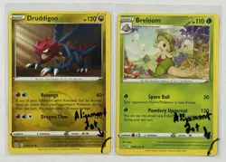 Miscut Alignment Dot Error x2 Breloom 004 Druddigon 113 Pokemon Brilliant Stars - Image 1