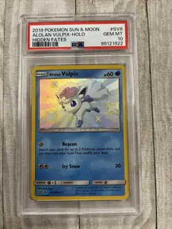 PSA 10 2019 Pokemon Sun & Moon Alolan Vulpix - Holo Hidden Fates #SV8 - Image 1