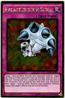 Yugioh! LP Breakthrough Skill - PGL3-EN095 - Gold Rare - 1st Edition Lightly Pla - Image 1