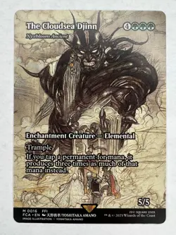 FAC0016 The Cloudsea Djinn/Nyxbloom Ancient (Borderless) - Final Fantasy - MTG - Image 1