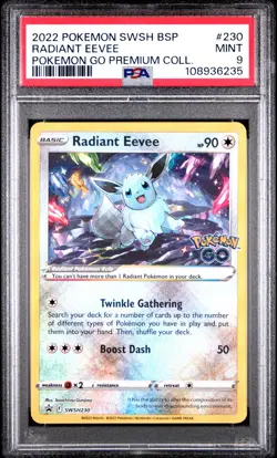 2022 POKEMON SWSH BLACK STAR PROMO #230 RADIANT EEVEE PSA 9 - Image 1