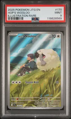 2025 POKEMON JTG EN-JOURNEY TOGETHER ILLUSTRATION RARE #170 HOP'S WOOLOO PSA 9 - Image 1
