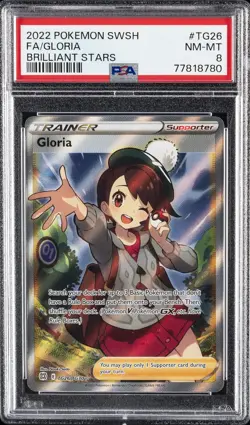 2022 POKEMON SWORD & SHIELD BRILLIANT STARS #TG26 FULL ART/GLORIA PSA 8 - Image 1