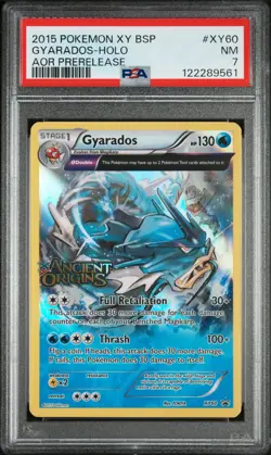 2015 POKEMON XY BLACK STAR PROMOS ANCIENT ORIGINS PRERELEASE GYARADOS-HOLO PSA 7 - Image 1