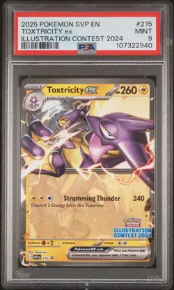 2025 POKEMON SVP EN-SV BLACK STAR PROMO #215 TOXTRICITY EX PSA 9 - Image 1