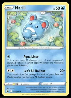 2021 Fusion Strike Set Pokemon Card 058 Marill NM - Image 1