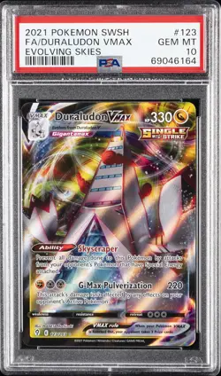 2021 POKEMON SWORD & SHIELD EVOLVING SKIES #123 FULL ART/DURALUDON VMAX PSA 10 - Image 1