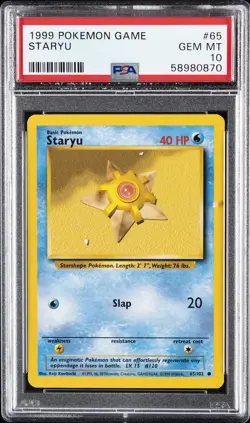 1999 POKEMON GAME #65 STARYU PSA 10 - Image 1