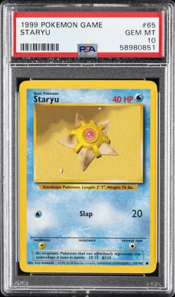 1999 POKEMON GAME #65 STARYU PSA 10 - Image 1