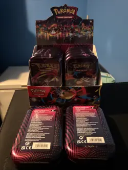 Pokemon TCG Mega Heroes Mini Tin Display Factory Sealed 10 Mini Tins - Image 2