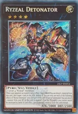 Ryzeal Detonator - Secret Rare Limited Edition 25LP-EN014 YuGiOh TCG Card - Image 1