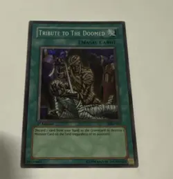 Yugioh Tribute to the Doomed MRD-057 1st Edition Super Rare NA PRINT (NM+) - Image 2