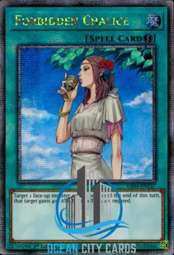 Yugioh Forbidden Chalice RA04-EN137 Quarter Century Secret Rare 1st Ed - Image 1