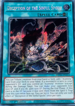 Deception of the Sinful Spoils Prismatic Secret RARE MP25-EN113 YuGiOh TCG Card - Image 1