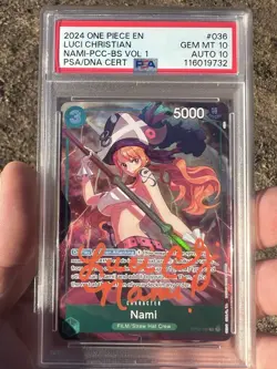 PSA 10 10 Nami Premium Card Collection One Piece Signed By VA Luci Christian - Image 1