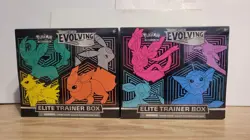 Pokemon TCG Evolving Skies ETB Elite Trainer Box Factory Sealed Set of 2 Boxes - Image 1