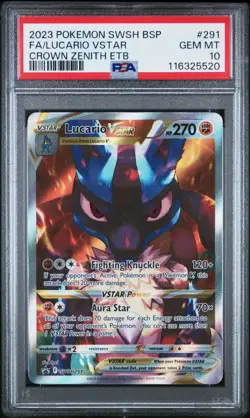 PSA 10 Gem Mint Lucario VSTAR SWSH291 Pokemon TCG Sword & Shield Promo Holo - Image 1